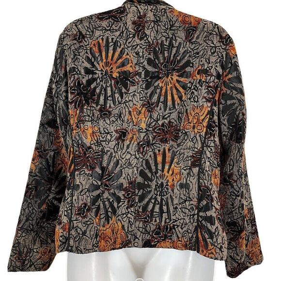 Coldwater Creek Womens Whimsigoth Velvet Floral Suit Jacket Blazer Ribbed sz S - Picture 7 of 16